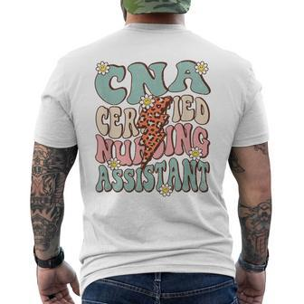 Cna Certificated Nursing Assistant Groovy Retro Cna Life Mens Back Print T-shirt - Thegiftio UK
