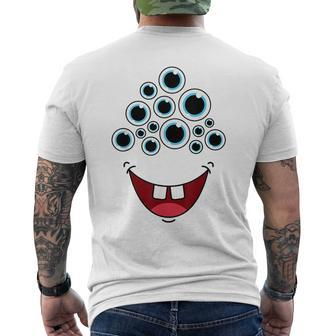 Cool Scary Alien Monster Face Eyeball Easy Halloween Costume Mens Back Print T-shirt | Mazezy