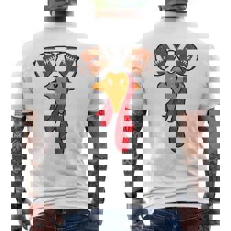 Cool Turkey Face Thanksgiving Football Sunglasses Vintage Men's T-shirt Back Print - Thegiftio
