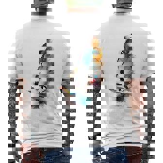 Cool Windsurfer On A Surfboard Riding The Waves Of The Ocean Men's T-shirt Back Print | Mazezy