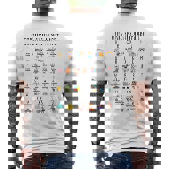 Coping Skills Alphabet Counselor Mental Health Awareness Mens Back Print T-shirt | Mazezy