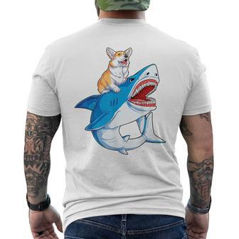 Corgi Shark T Kids Boys Men Space Galaxy Jawsome Gifts Mens Back Print T-shirt | Mazezy