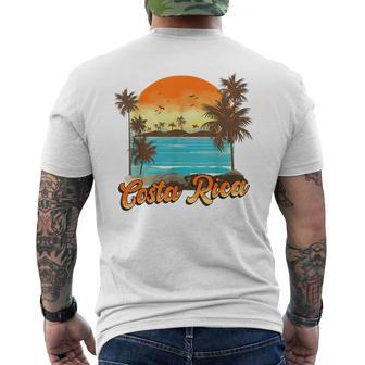 Costa Rica Beach Summer Vacation Palm Trees Sunset Costa Rica Funny Gifts Mens Back Print T-shirt | Mazezy