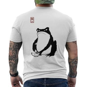 Cottagecore Japanese Frog Mens Back Print T-shirt - Monsterry
