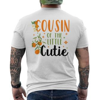 Cousin Little Cutie Baby Shower Orange 1St Birthday Party  Mens Back Print T-shirt
