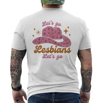 Cowboy Hat Lets Go Lesbians Western Cowgirls Mens Back Print T-shirt - Thegiftio UK