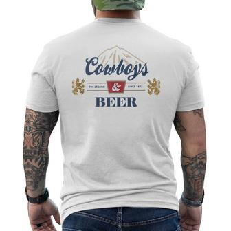 Cowboys And Beer Cowboys & Beer Beer Funny Gifts Mens Back Print T-shirt | Mazezy