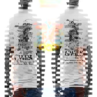 Cowgirls Just Wanna Have Fun Cute Country Western Cowgirl Mens Back Print T-shirt | Mazezy