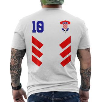 Croatia Soccer Jersey Croatian Football Flag Mens Back Print T-shirt | Mazezy