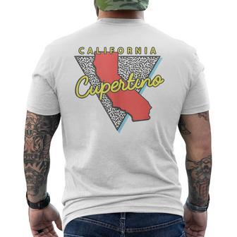 Cupertino California Retro Triangle Ca City Men's T-shirt Back Print | Mazezy