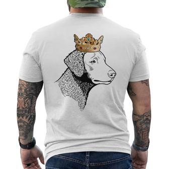 Curly-Coated Retriever Dog Wearing Crown Men's T-shirt Back Print | Mazezy