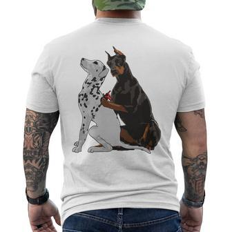 Cute Fashionable Doberman Tattooing Dalmatian Dog Gift Mens Back Print T-shirt | Mazezy