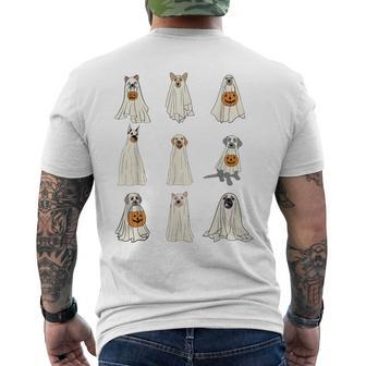Cute Ghost Dogs Dog Halloween Outfit Costumes Men's T-shirt Back Print - Monsterry CA