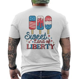 Cute Retro 4Th Of July Popsicle Patriotic Land Of Liberty Mens Back Print T-shirt | Mazezy DE