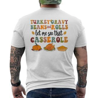 Cute Turkey Gravy Beans And Rolls Let Me See That Casserole Men's T-shirt Back Print - Monsterry DE