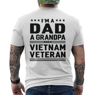 Dad Grandpa Vietnam Veteran Vintage Top Men Men's Back Print T-shirt | Mazezy