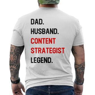 Dad Husband Content Strategist Legend Office Job Men's T-shirt Back Print | Mazezy
