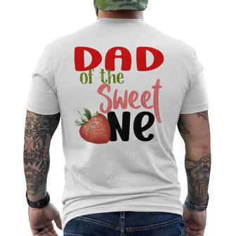 Dad The Sweet One Strawberry Birthday Family Party Men's T-shirt Back Print - Seseable