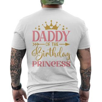 Daddy Of The Birthday For Girl - 1St Birthday Princess Girl Mens Back Print T-shirt - Seseable