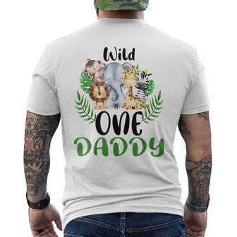 Daddy Of The Wild One Zoo Birthday Safari Jungle Animal Mens Back Print T-shirt - Seseable