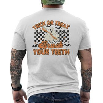 Dentist Trick Or Treat Brush Your Th Halloween Costume Men's T-shirt Back Print | Mazezy