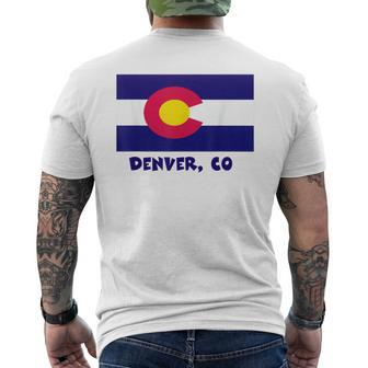 Denver Colorado Usa Flag Souvenir Men's T-shirt Back Print | Mazezy