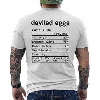 Deviled Egg Nutrition Facts Funny Thanksgiving Dinner Mens Back Print T-shirt | Mazezy