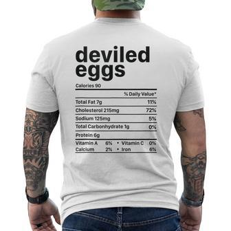 Deviled Egg Nutrition Facts Funny Thanksgiving Xmas Mens Back Print T-shirt | Mazezy