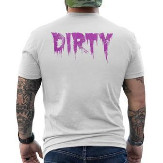 Dirty Words Horror Movie Themed Purple Distressed Dirty Men's T-shirt Back Print | Mazezy DE