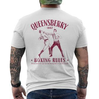 Distressed Vintage Boxing Queensbury Boxing Rules Men's T-shirt Back Print | Mazezy
