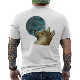 Dog Looking Up At The Moon Moon Funny Gifts Mens Back Print T-shirt | Mazezy
