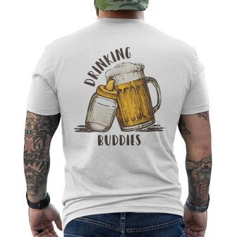 Drinking Buddies Dad And Baby Matching Fist Father Drinking Funny Designs Funny Gifts Mens Back Print T-shirt | Mazezy CA