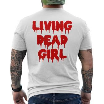 Dripping Blood Halloween Zombie Movie Living Dead Girl Halloween Men's T-shirt Back Print | Mazezy