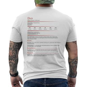 Dungeons And Rpg Dragons Dad Stat Fathers Day Men's Back Print T-shirt | Mazezy