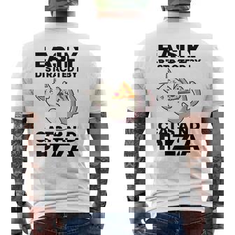 Easily Distracted By Cats And Pizza Kawaii Cat Lovers Men's T-shirt Back Print | Seseable UK