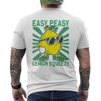 Easy Peasy Lemon Squeezy Lemonade Stand Crew Mens Back Print T-shirt - Monsterry