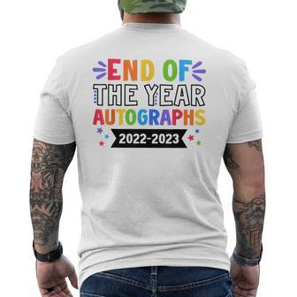 End Of The Year Autographs 2022-2023 Last Day Of School Mens Back Print T-shirt - Thegiftio UK