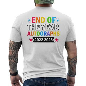 End Of The Year Autographs 2022 2023 Last Day Of School Mens Back Print T-shirt | Mazezy