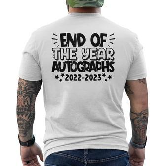 End Of The Year Autographs 2022-2023 Last Day Of School Mens Back Print T-shirt | Mazezy