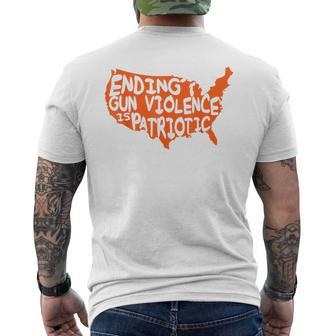 Ending Gun Violence Is Patriotic Gun Violence Awareness Day Patriotic Funny Gifts Mens Back Print T-shirt | Mazezy