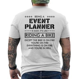 Being Event Planner Is Like Riding A Bike Men's Back Print T-shirt | Mazezy