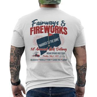 Fairways And Fireworks 1St Annual Golf Tournament Golf Funny Gifts Mens Back Print T-shirt | Mazezy