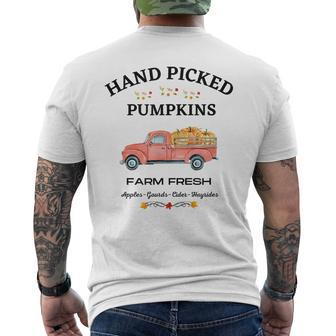 Farm Fresh Thanksgiving Old Red Truck Pumpkin Patch Fall Mens Back Print T-shirt - Thegiftio UK