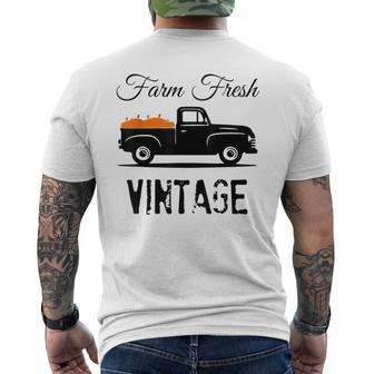 Farm Fresh Vintage Pumpkin Farm Farm For Fal Pumpkin Men's T-shirt Back Print | Mazezy