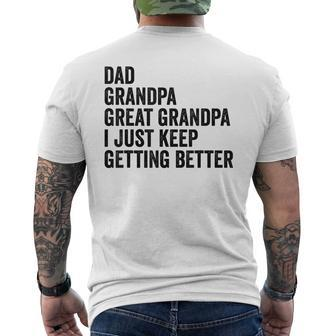 Fathers Day Grandpa From Grandkids Dad Great Grandfather Mens Back Print T-shirt | Mazezy