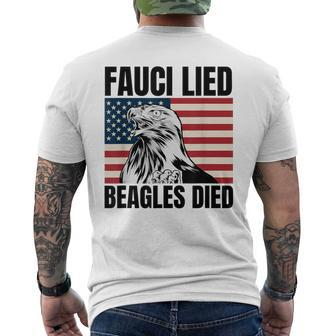 Fauci Lied Beagles Died Anti Anthony Fauci Arrest Fauci Men's T-shirt Back Print | Mazezy