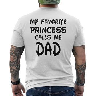 My Favorite Princess Calls Me Dad Fathers Day Christmas Men's Back Print T-shirt | Mazezy