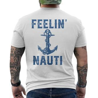 Feelin Nauti Sailing Boating Nautical Anchor Pun Men's T-shirt Back Print - Thegiftio UK