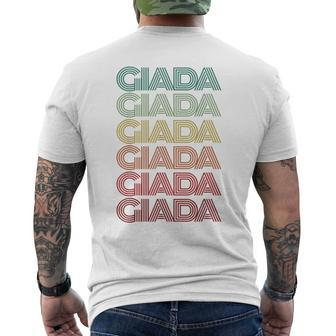 First Name Giada Italian Girl Retro Name Tag Groovy Party Mens Back Print T-shirt | Mazezy