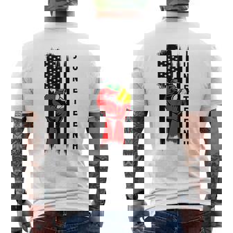 Fist With Junenth Color Template Sublimation Design Mens Back Print T-shirt | Mazezy